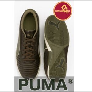 Men's PUMA LOW-CUT COURT SHOE (olive green/tan)